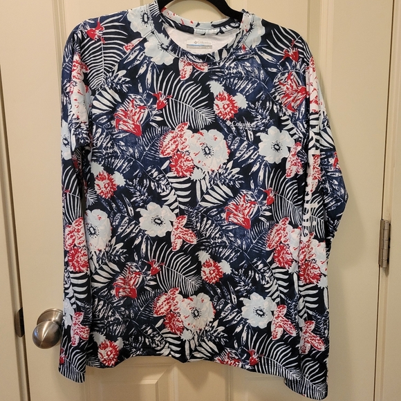 Columbia Women's Super Tidal Tee Omni-Shade T-Shirt (Large, Collegiate Navy) - Picture 1 of 4